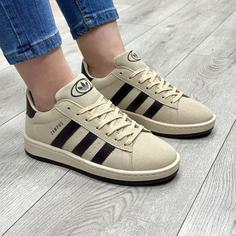 کفش و کتانی زنانه مدل ADIDAS CAMPUS آدیداس کامپوس رنگ کرم مشکی کد 57996