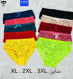 شورت تمام گیپور فانتزی کد ۲۱۹۳👙 بسته 12 تایی سایز 3XL