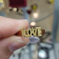 انگشتر Love با دو رنگ طلایی و نقره ای 