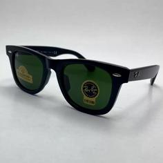 عینک آفتابی ویفرر ریبن reyban WAYFARER شیشه سنگ سبز فریم براق سایز 50 به همراه پک کامل اورجینال rb2140