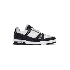 کتونی لویی ویتون مشکی سفید Louis Vuitton LV Trainer Black White