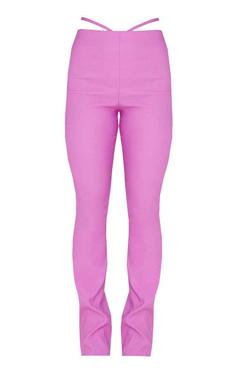 شلوار اسکینی زنانه Purple Stretch Woven Cut Out Detail Skinny Flared Trousers