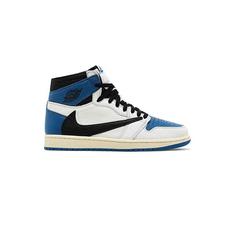 کفش نایک ایرجردن 1 تراویس اسکات آبی Air Jordan 1 Travis Scott Fragment Design