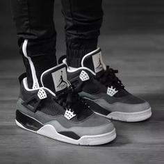 کفش جردن Nike Jordan 4 مردانه و زنانه و بزرگپا مشکی طوسی  37 تا 47 ( کتونی جردن - جردن 4 - کفش ایر جردن -4 air jordan ) 