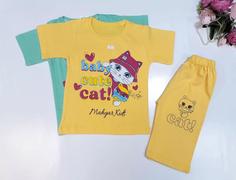 تیشرت شلوارک دخترانه baby cut cat