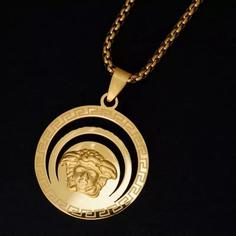 گردنبند و آویز پلاک استیل ورساچ VERSACE  کیفیت A+ رنگ ثابت کد MP