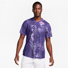 تیشرت تنیس مردانه نایک NikeCourt Dri-FIT Printed- بنفش