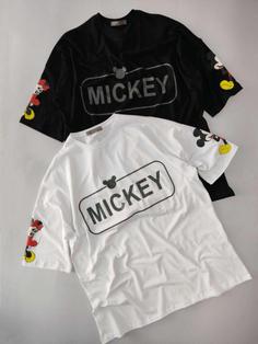 تیشرت لانگ نخ پنبه طرح Mickey ( کد ۱۱۴۱)