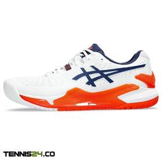 کفش تنیس مردانه اسیکس Asics Gel-Resolution 9 – سفید/نارنجی