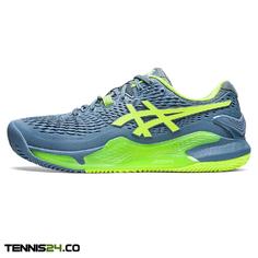 کفش تنیس مردانه اسیکس Asics Gel-Resolution 9 Clay – طوسی/ سبز