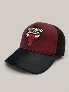 کلاه کپ مشکی و زرشکی طرح گاو Chicago Bulls کد 7750