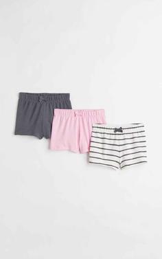 پک سه تایی شورتک نخی دخترانه 3-pack cotton shorts