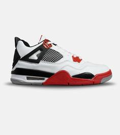 کتانی ساقدار بزرگ پا سفید قرمز Nike air jordan 4 مدل 5639