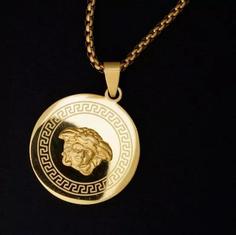 گردنبند و آویز پلاک استیل ورساچ VERSACE کیفیت A+ رنگ ثابت کد MP