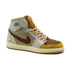 کفش کتانی اسپرت ساقدار مردانه رنگ خردلی مدل نایک NIKE Jordan 1 VOODOO کد 71643