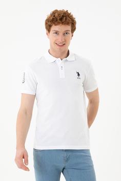 تیشرت یقه پلو مردانه یو اس پلو اورجینال سفید U.S. Polo Assn. 997843