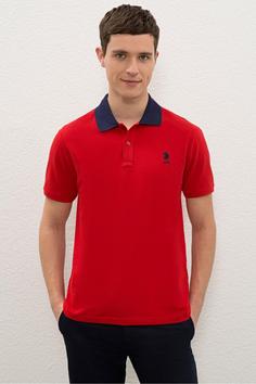 تیشرت یقه پلو مردانه یو اس پلو اورجینال قرمز U.S. Polo Assn. G081SZ011.000.1272191