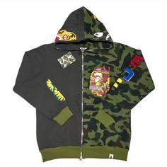 سویشرت مردانه سبز چریکی بیپ BAPE