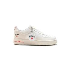 کتونی نایک ایرفورس 1 کرم سفید Nike Air Force 1 07 Noah Cream White Red