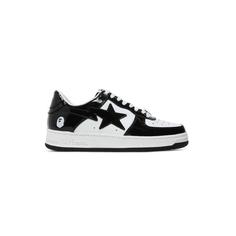 کفش بیپ استا ورنی مشکی سفید Bapesta Low Black White