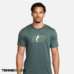 تی شرت تنیس مردانه نایک NikeCourt Dri-FIT- یشمی