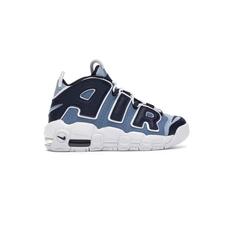 کتونی نایک ایر آپتمپو سفید آبی سورمه ای Nike Air More Uptempo Denim Blue