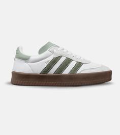 کفش کتانی مردانه سفید سبز ADIDAS Samba مدل 5048