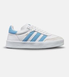 کفش کتانی مردانه سفید آبی ADIDAS Samba مدل 5057