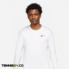 تی شرت نیم زیپ تنیس مردانه نایک NikeCourt Dri-FIT Advantage-سفید