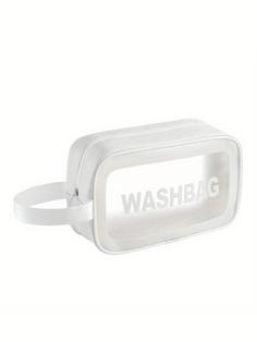 کیف استخر واش بگ ( wash bag ) زنانه و دخترانه بصورت ضد آب سفید رنگ شفاف