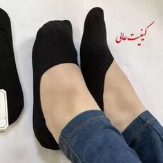 جوراب کالج زنانه پشت ژله ای  کاملا  نخی فری سایز 36 تا 41 رنگ مشکی (سه جفت) 