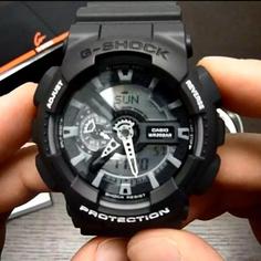 ساعت  مچی جیشاک مشکیga110 (جی شاک G-Shock) طرح اصلی عقربه پمپی  مشکی با کیفیت