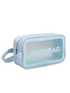 کیف استخر فانتزی شفاف و شیک زنانه و دخترانه واش بگ ( wash bag ) آبی رنگ