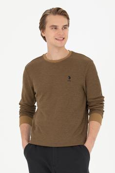 سویشرت مردانه یو اس پلو اورجینال خاکی U.S. Polo Assn. 962535