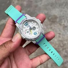 ساعت مچی زنانه BABY-G کاسیو مدل CASIO-BGA-180-3B ، های کپی مستر کوالیتی، تنظیم با پایتخت کشورها ، اتولایت