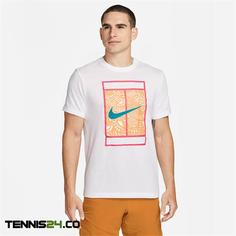 تیشرت تنیس مردانه نایک NikeCourt Dri-FIT- سفید/نارنجی