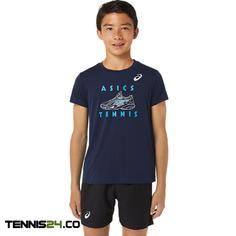 تی شرت تنیس پسرانه اسیکس Asics Tennis Graphic SS TOP- سرمه ای