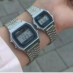 ساعت مچی ست کاسیو فلزی casio زنانه مردانه تمام استیل ساخت ژاپن 