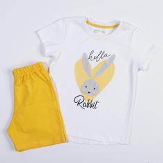 تیشرت و شلوارک طرح Hello Rabbit دخترانه (6 تا 10 سال) کد 625177