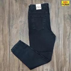 شلوار لی مردانه دمپا فیت ذغالی فول کش سایز 42 و 48 فول کش Zara  دمپا جذب