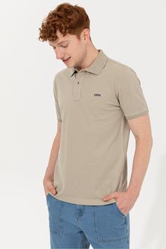 تیشرت یقه پلو مردانه یو اس پلو اورجینال خاکی U.S. Polo Assn. G081SZ011.000.1421237