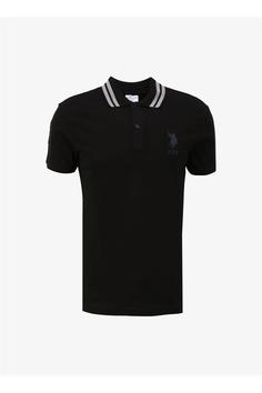 تیشرت یقه پلو مردانه یو اس پلو اورجینال مشکی U.S. Polo Assn. 85237491