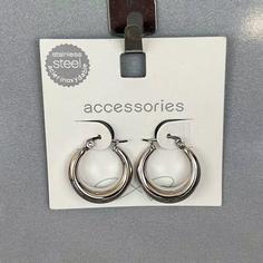  گوشواره حلقه ای استیل ضد زنگ برند Accessories