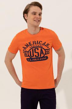 تیشرت یقه پلو مردانه یو اس پلو اورجینال نارنجی U.S. Polo Assn. 602483