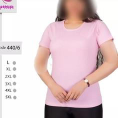 تیشرت زنانه ساده پنبه لاکرا برند رامونا یقه گرد رنگ بندی از  l تا 5xl