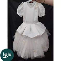 لباس عروس بچگانه کار شده ژپون دار