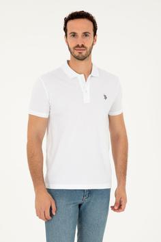 تیشرت یقه پلو مردانه یو اس پلو اورجینال سفید U.S. Polo Assn. 1041973