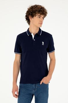 تیشرت یقه پلو مردانه یو اس پلو اورجینال آبی سرمه ای U.S. Polo Assn. 1015286