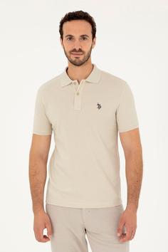 تیشرت یقه پلو مردانه یو اس پلو اورجینال بژ U.S. Polo Assn. 1041973