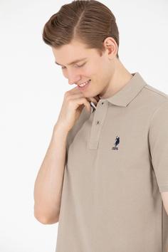 تیشرت یقه پلو مردانه یو اس پلو اورجینال بژ U.S. Polo Assn. TYC7D213A503F1D200